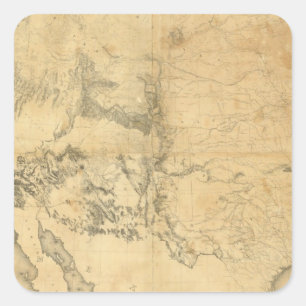 Map of The Territory of The United States Square Sticker