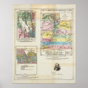 Map of the Territory of Utah Poster