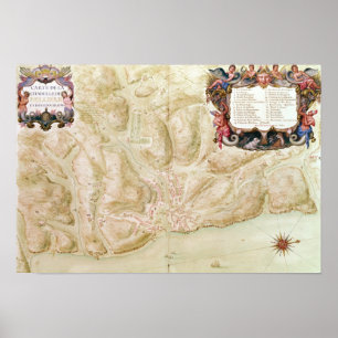 Map of the town and citadel of Bellisle Poster