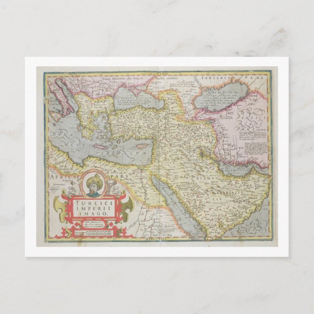 Map of the Turkish Empire, from the Mercator 'Atla Postcard (Front)