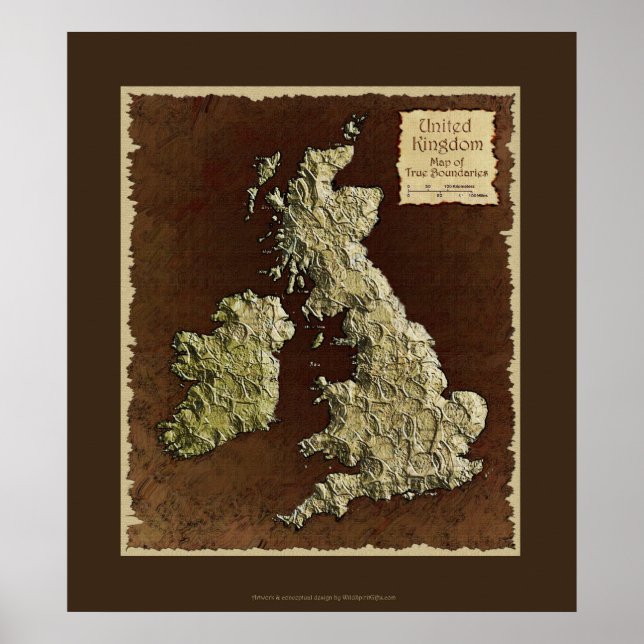 MAP of the UK Map Art Poster (Front)