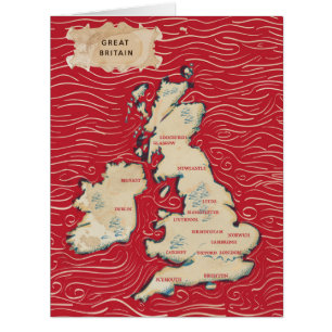 Map of the United Kingdom Vintage Poster