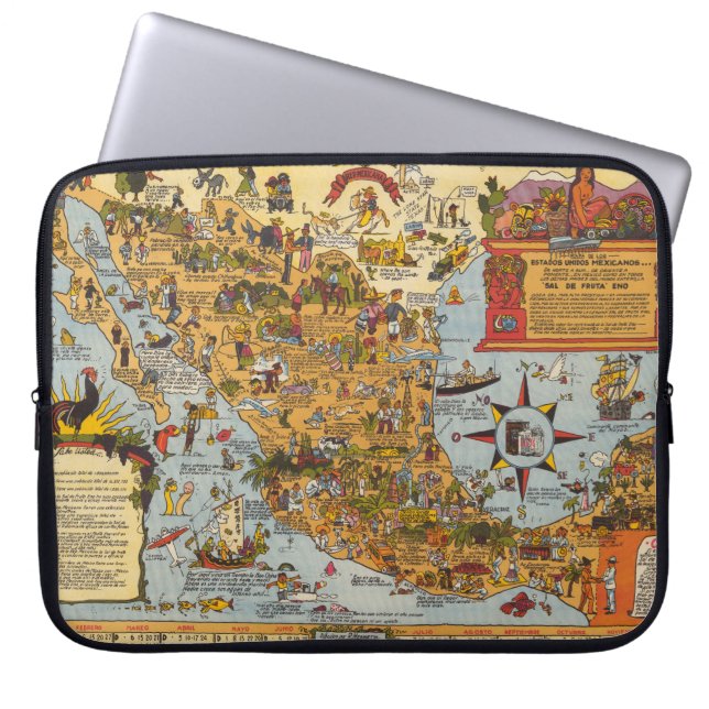 Map of The United Mexican States Laptop Sleeve (Front)