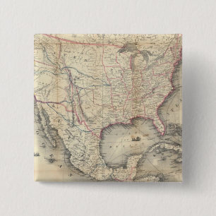 Map Of The United States 15 Cm Square Badge