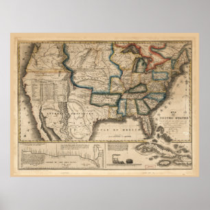 Map of the United States (1831) Poster