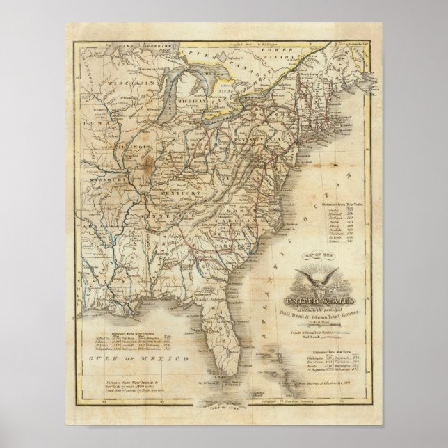 Map Of The United States 3 Poster (Front)