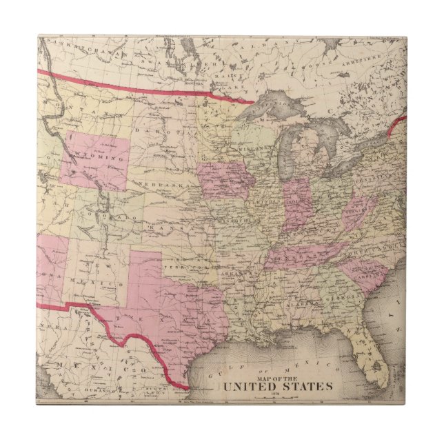 Map of the United States 5 Tile (Front)