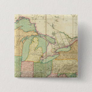 Map of the United States 6 15 Cm Square Badge