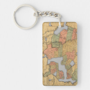 Map of the United States and Canada Key Ring