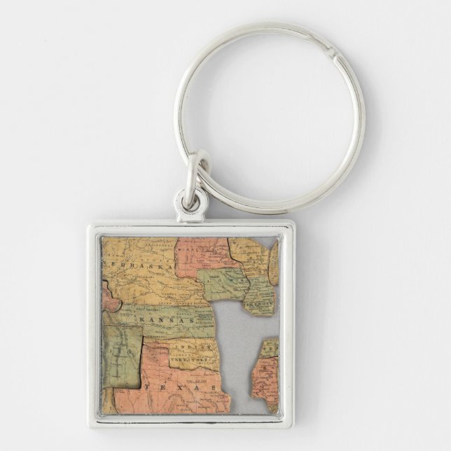 Map of the United States and Canada Key Ring (Front)