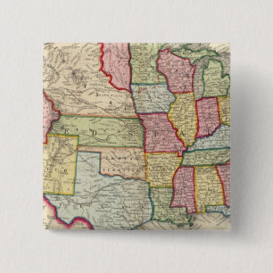 Map Of The United States, And Territories 15 Cm Square Badge