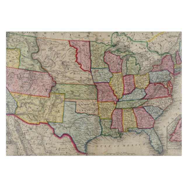 Map Of The United States, And Territories Cutting Board (Front)