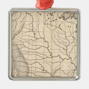 Map of the United States and Texas Metal Tree Decoration