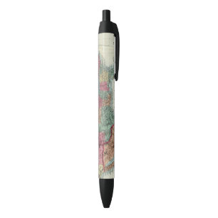 Map Of The United States, Canada, Mexico Black Ink Pen