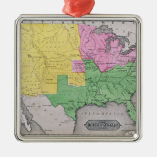 Map of the United States Metal Tree Decoration