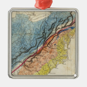 Map of the United States of America 3 Metal Tree Decoration