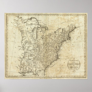 Map of the United States of America 3 Poster