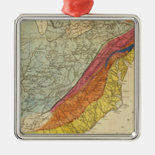 Map of the United States of America 4 Metal Tree Decoration