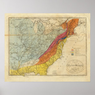 Map of the United States of America 4 Poster