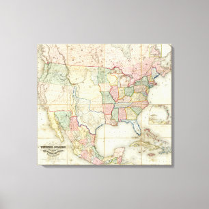 Map of The United States of America Canvas Print