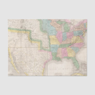 Map of the United States Of North America Tissue Paper