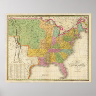 Map of The United States Poster