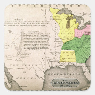 Map of the United States Square Sticker