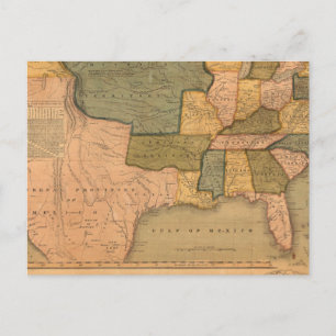 Map of The United States with George Washington Postcard