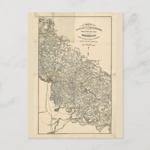 Map of the Vicinity of Richmond Virginia (1864) Postcard