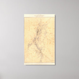 Map of the Washoe District Showing Mining Claims Canvas Print
