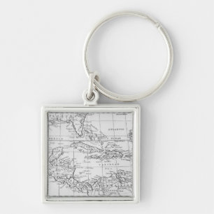 Map of the West Indies Key Ring