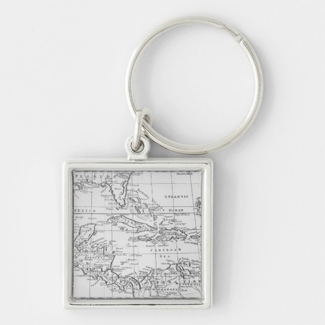 Map of the West Indies Key Ring (Front)