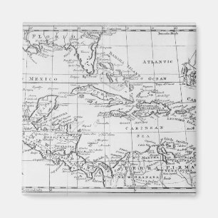 Map of the West Indies Magnet