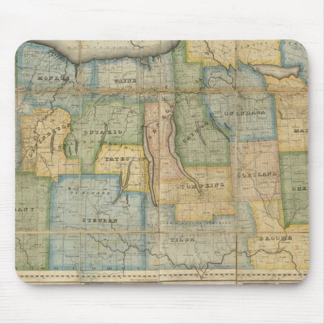 Map of the Western Part of the State Of New York Mouse Pad (Front)