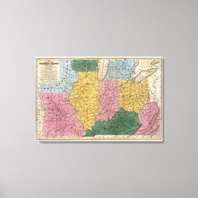 Map of the Western States Canvas Print (Front)