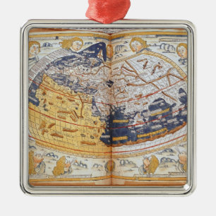 Map of the world, 1486 metal tree decoration