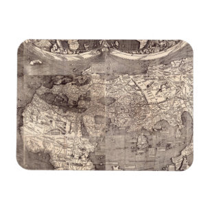 Map of the World   1507 Magnet