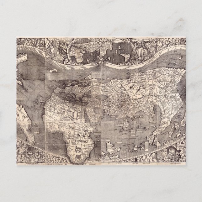 Map of the World | 1507 Postcard (Front)