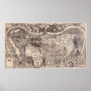 Map of the World   1507 Poster