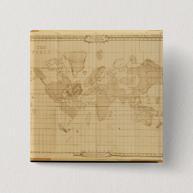 Map of the world 15 cm square badge (Front)