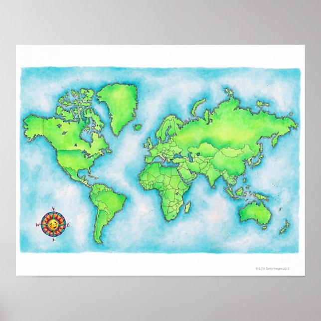 Map of the World 15 Poster (Front)