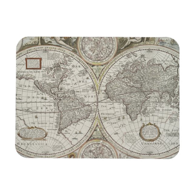 Map of the World | 1676 Magnet (Horizontal)