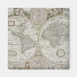 Map of the World 1676 Magnet