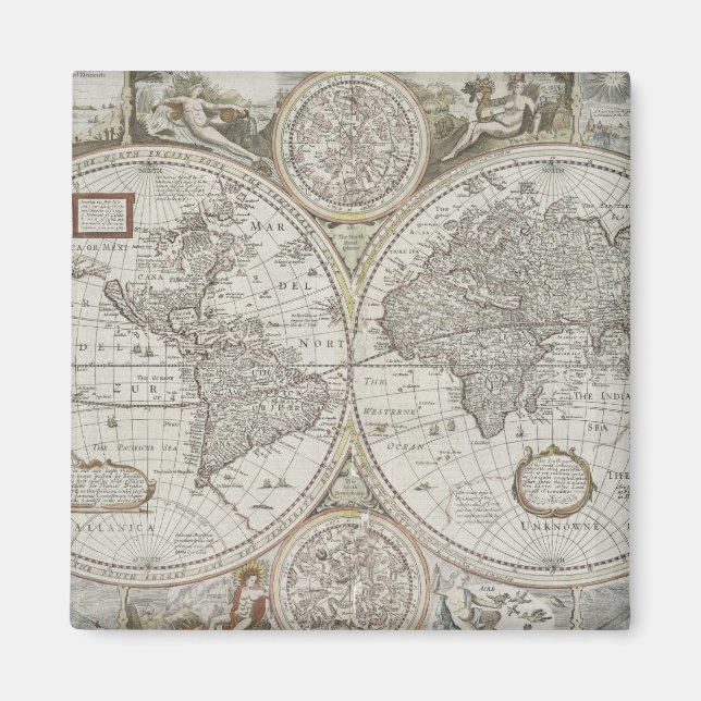 Map of the World | 1676 Magnet (Front)