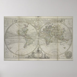 Map of the world   1736 poster