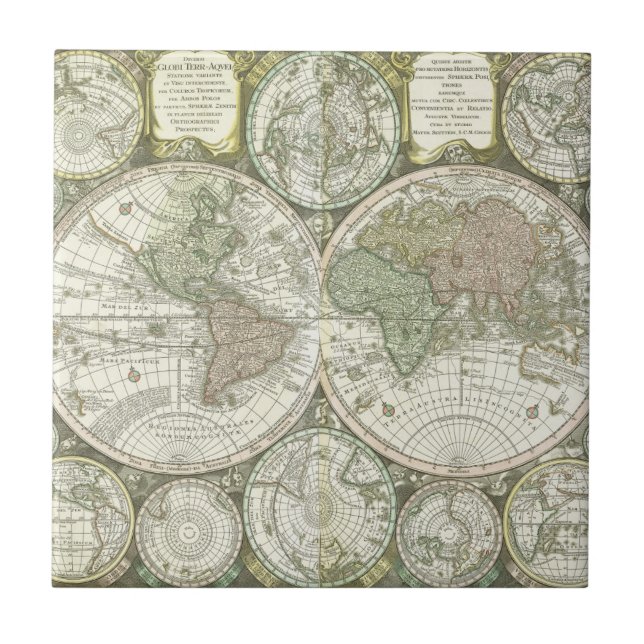 Map of the World | 1744 Tile (Front)