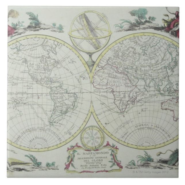 Map of the World 18 Tile (Front)