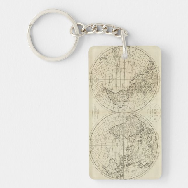 Map of the World 2 2 Key Ring (Front)