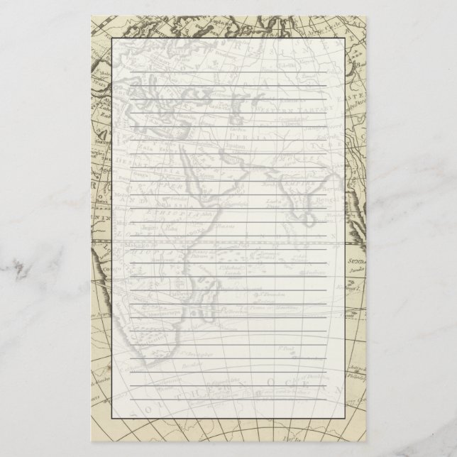 Map of the World 2 2 Stationery (Front)