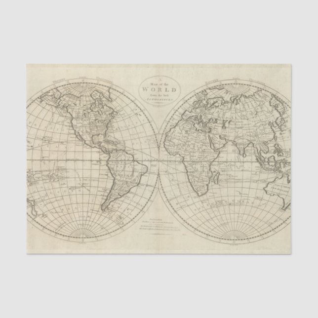 Map of the World 2 2 Tissue Paper (Front)